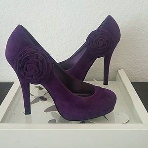 Purple suede heels